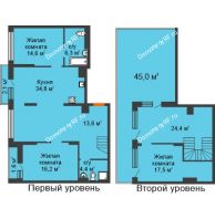 3 комнатная квартира 180,1 м² в ЖК Октябрьский, дом ГП-4 - планировка