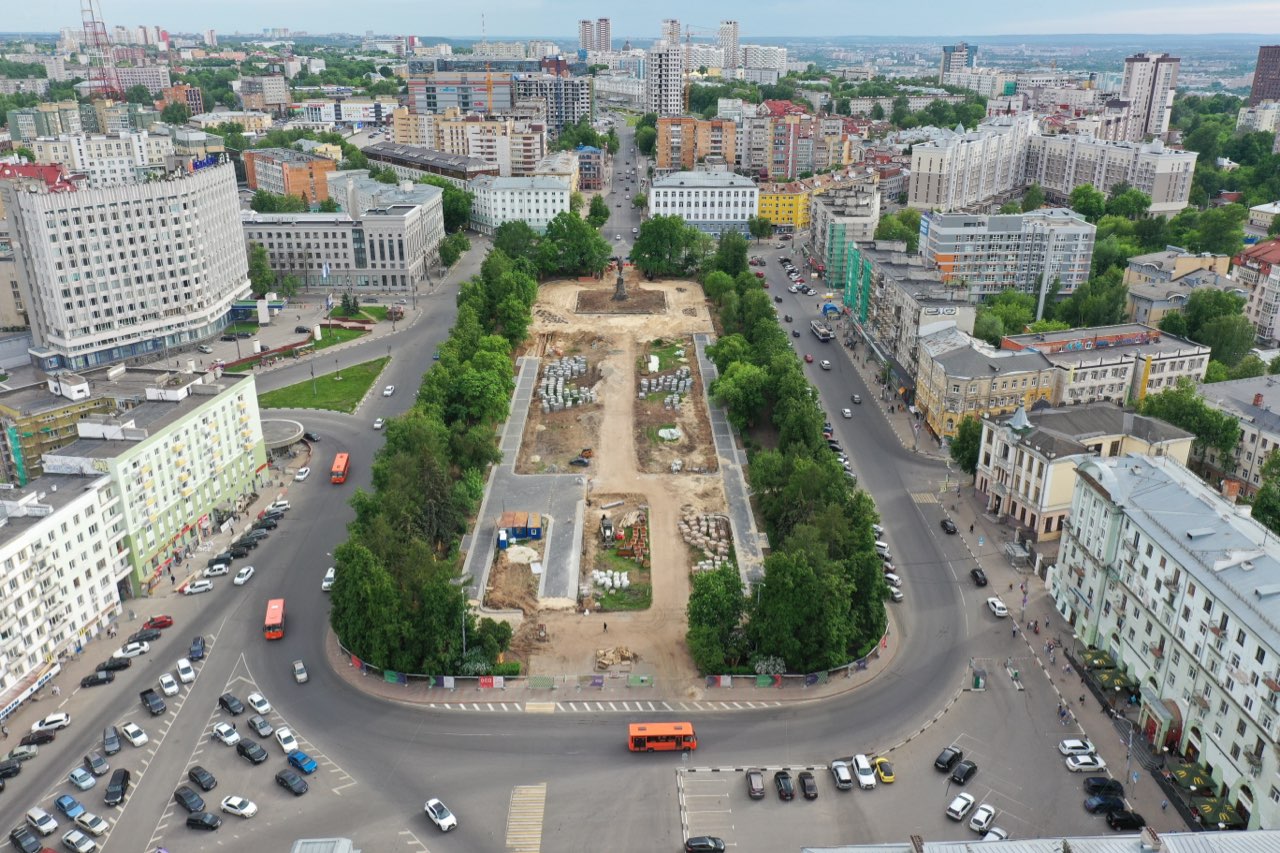 Открытие сквера на площади Горького перенесли на 15 июля в Нижнем Новгороде  в июле 2021