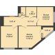 2 комнатная квартира 64,33 м², ЖК Гран-При - планировка