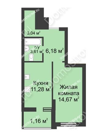 1 комнатная квартира 39,94 м² в ЖК Маленькая страна, дом № 1