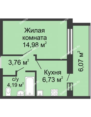 1 комнатная квартира 32,7 м² - ЖК Волжский-Берег	