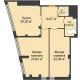 2 комнатная квартира 85,73 м² в ЖК Renaissance (Ренессанс), дом № 1 - планировка