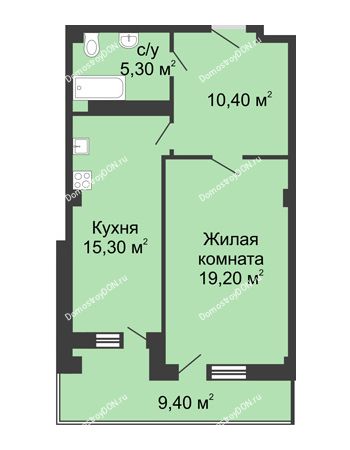 1 комнатная квартира 54,9 м² - ЖК Дом на Береговой