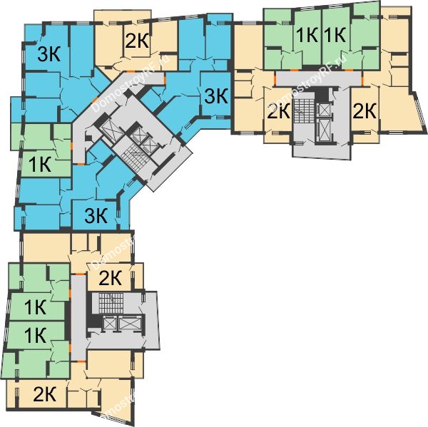 ЖК Сограт - планировка 16 этажа