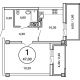 1 комнатная квартира 47 м² в ЖК Лебедь, дом № 50 - планировка