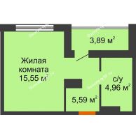 Студия 28,05 м² в Жилой Район Никольский, дом ГП-54 - планировка