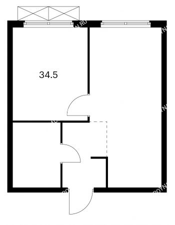 1 комнатная квартира 34,5 м² в ЖК Савин парк, дом корпус 3