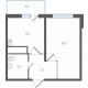 1 комнатная квартира 31 м² в ЖК Левенцовка парк, дом Корпус 8-12.2 - планировка