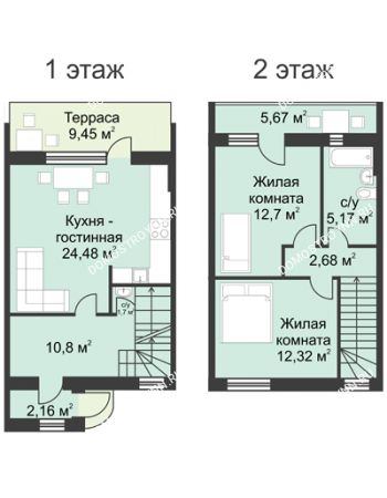 3 комнатная квартира 90 м² в КП Фроловский, дом № 9 по ул. Восточная (90 м2)