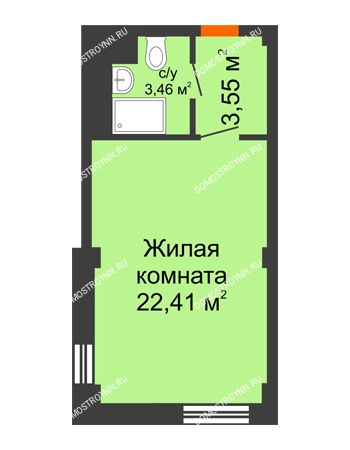 Студия 29,42 м² - Апарт-Отель Гордеевка