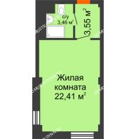 Апартаменты-студия 29,42 м², Апарт-Отель Гордеевка - планировка