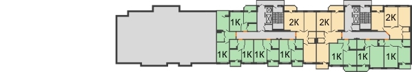 Планировка 21 этажа в доме Литер 19 в Микрорайон Красный Аксай