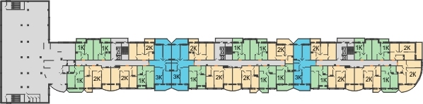 Планировка 2 этажа в доме Литер 2 в ЖК Россинский парк