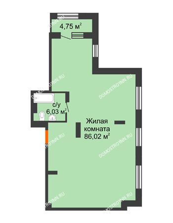 1 комнатная квартира 93,48 м² - ЖК Шаляпин
