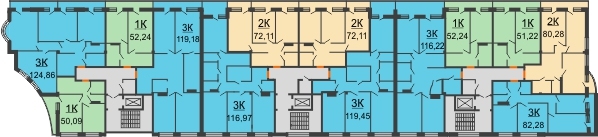 ЖК Волна - планировка 6 этажа