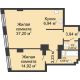 2 комнатная квартира 73,31 м², ЖК Гранд Панорама - планировка