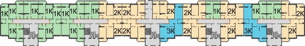 Планировка 1 этажа в доме Литер 10 в ЖК Квартал №6 (Восточный)