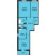 3 комнатная квартира 97,3 м² в ЖК Сокол на Оганова, дом Литер 5 - планировка