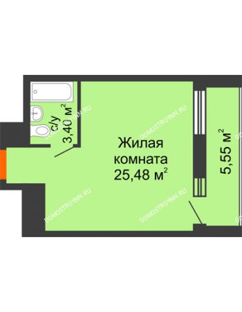Студия 31,66 м² - ЖД Звездный
