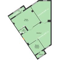 1 комнатная квартира 181,3 м², ЖК ROLE CLEF - планировка