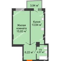 1 комнатная квартира 41,15 м² в ЖК Сердце Ростова 2, дом Литер 8 - планировка