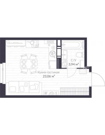 Студия 27,1 м² в ЖК Veren Next Шуваловский, дом 9