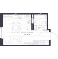 Студия 27,1 м² в ЖК Veren Next Шуваловский, дом 9 - планировка