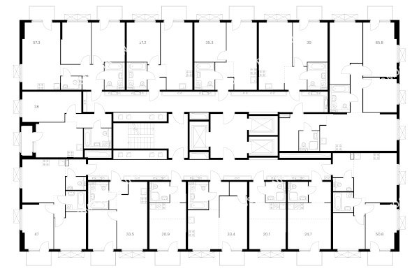Планировка 17 этажа в доме корпус 3 в ЖК Савин парк