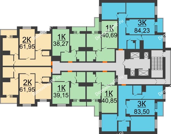 Планировка 14 этажа в доме Позиция 9-4 в ЖК Цветной Бульвар	