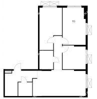 3 комнатная квартира 85 м² в ЖК Савин парк, дом корпус 3 - планировка