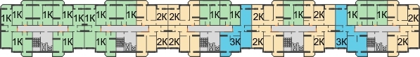 Планировка 5 этажа в доме Литер 10 в ЖК Квартал №6 (Восточный)
