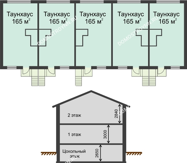 Планировка 1 этажа в доме 12 (165 м2) в КП Высоковский