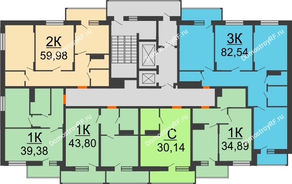 Планировка 8 этажа в доме 3 секция в ЖК Политехнический