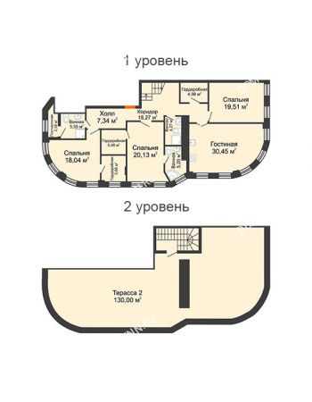 4 комнатная квартира 152,5 м² в ЖК Плотничный, дом № 2