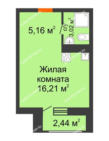Студия 26,83 м² в ЖК Москва Град, дом № 63
