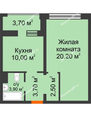 1 комнатная квартира 42,2 м² - ЖК Приоритет