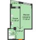 1 комнатная квартира 39,53 м² в ЖК Рубин, дом Литер 3 - планировка