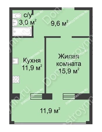 1 комнатная квартира 53,1 м² в ЖК Славянский квартал, дом № 188