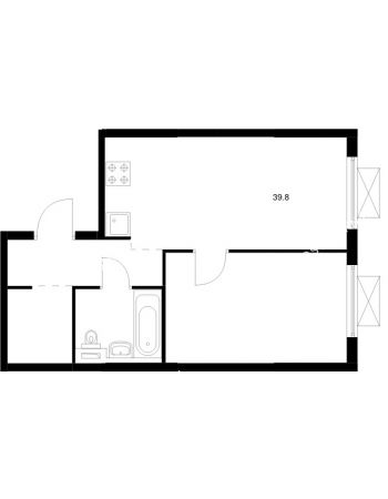 1 комнатная квартира 39,8 м² в ЖК Савин парк, дом корпус 8