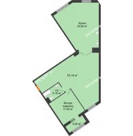 1 комнатная квартира 122,2 м², ЖК ROLE CLEF - планировка