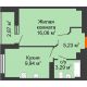 1 комнатная квартира 35,96 м², ЖК Орбита - планировка