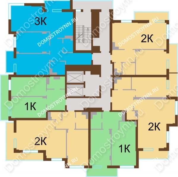 Планировка 4 этажа в доме № 6-8 в Квартал Европейский